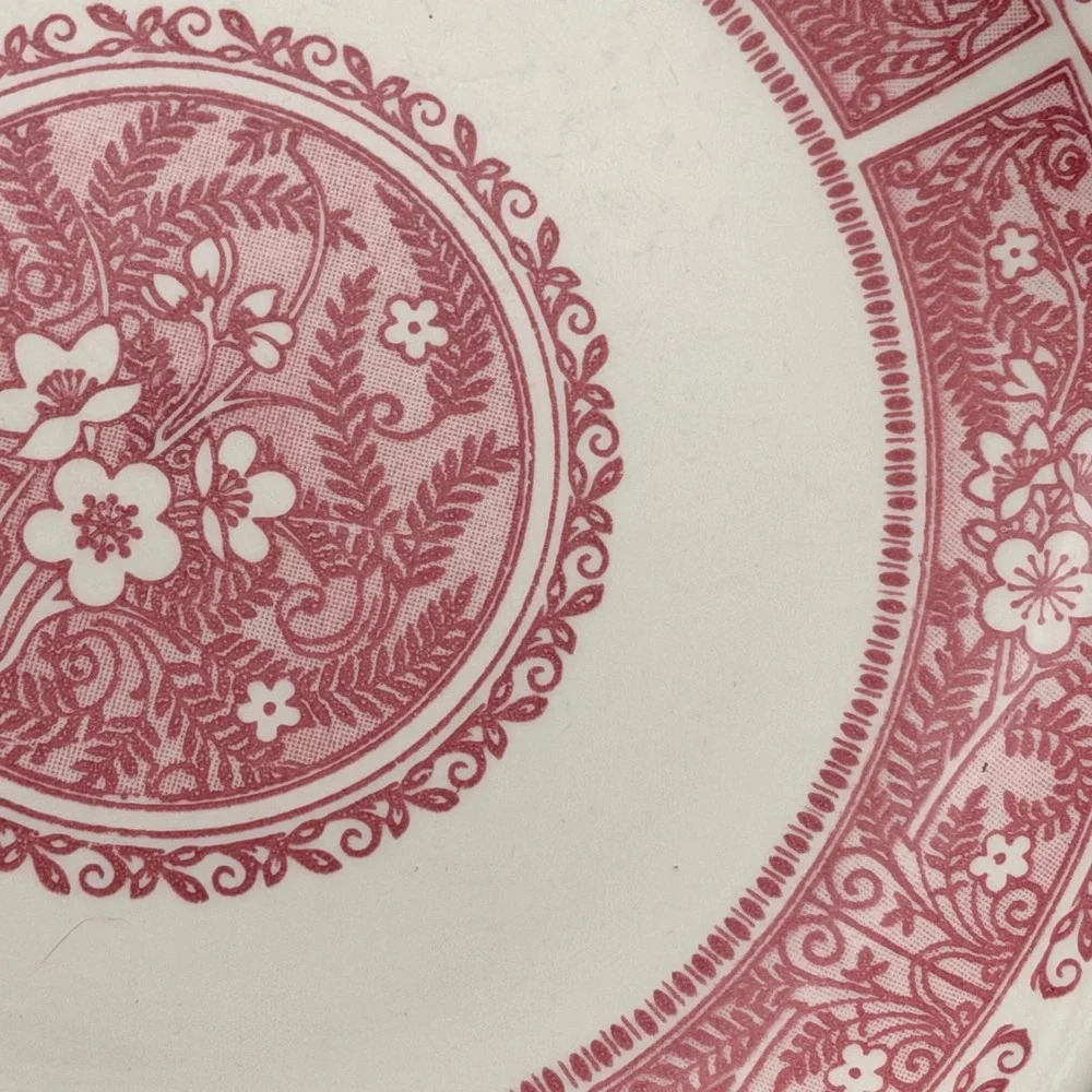 Vintage Syracuse China Pink Floral Strawberry Hill Restaurant Ware Scallop Plate